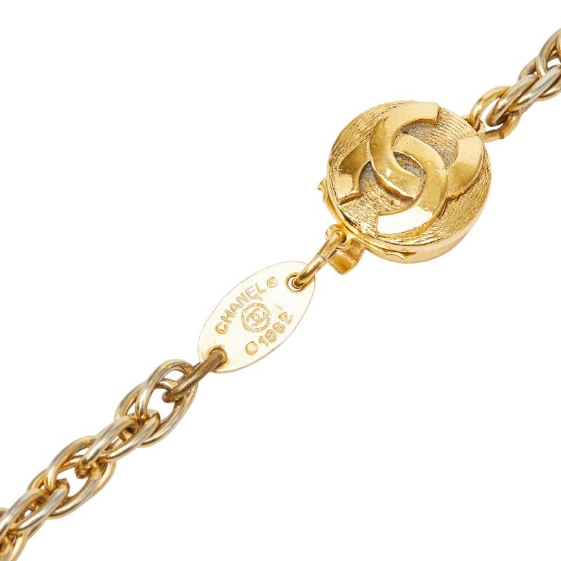 シャネル ココマーク チェーン ネックレス ヴィンテージ ゴールド フェイクパール メッキ レディース CHANEL【1-0262665】 シャネル ココマーク チェーン ネックレス ヴィンテージ ゴールド フェイクパール メッキ レディース CHANEL【1-0262665】