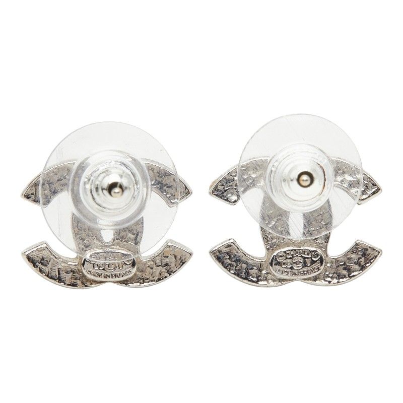 シャネル ココマーク ピアス 09V刻印 シルバー メタル ラインストーン レディース CHANEL【1-0263604】