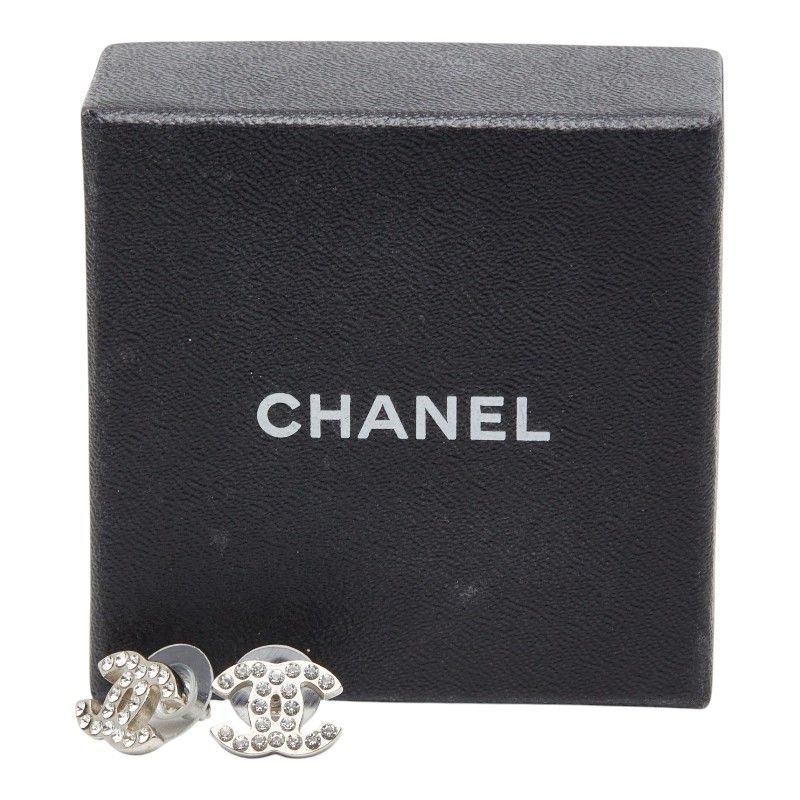 シャネル ココマーク ピアス 09V刻印 シルバー メタル ラインストーン レディース CHANEL【1-0263604】