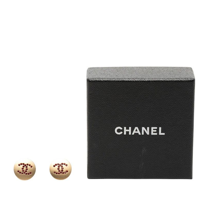 シャネル ココマーク ピアス ゴールド メッキ ラインストーン レディース CHANEL【1-0266555】