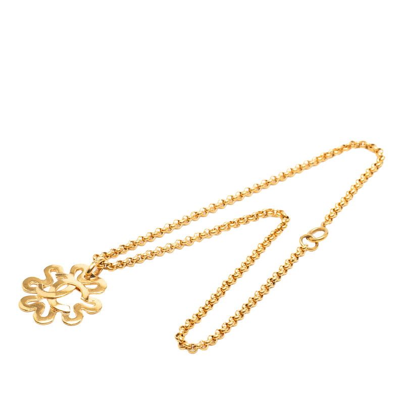 シャネル ココマーク クローバーモチーフ チェーン ペンダント ネックレス ゴールド メッキ レディース CHANEL【1-0266557】