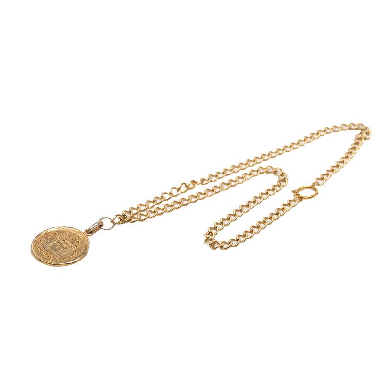シャネル 31 RUE CAMBON カンボン ヴィンテージ コインモチーフ チェーン ペンダント ネックレス ゴールド メッキ レディース CHANEL【1-0266560】