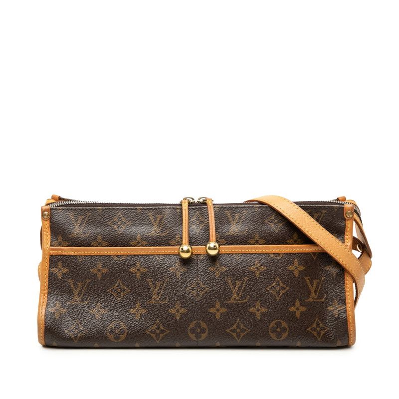 ルイ ヴィトン モノグラム ポパンクール ロン 斜め掛け ショルダーバッグ M40008 ブラウン PVC レザー レディース LOUIS VUITTON【1-0266566】