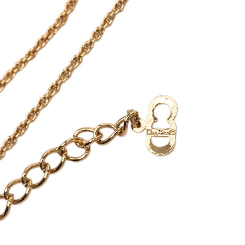 ディオール ロゴ チェーン ペンダント ネックレス ゴールド メッキ ラインストーン レディース Dior【1-0266579】 ディオール ロゴ チェーン ペンダント ネックレス ゴールド メッキ ラインストーン レディース Dior【1-0266579】
