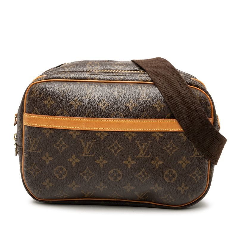 ルイ ヴィトン モノグラム リポーターPM 斜め掛け ショルダーバッグ M45254 ブラウン PVC レザー レディース LOUIS VUITTON【1-0266583】