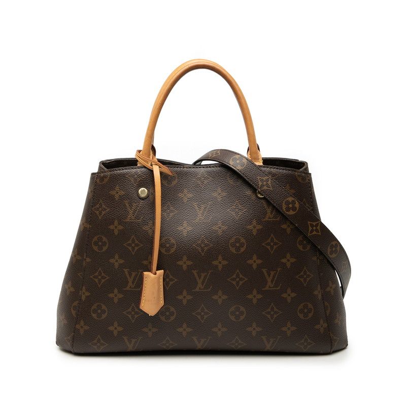 ルイ ヴィトン モノグラム モンテーニュMM ハンドバッグ ショルダーバッグ 2WAY M41056 ブラウン PVC レザー レディース LOUIS VUITTON【1-0266586】