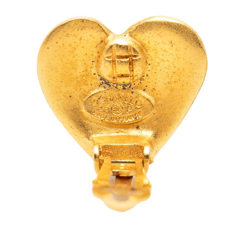 シャネル ココマーク ハートモチーフ イヤリング 95P刻印 ヴィンテージ ゴールド メッキ レディース CHANEL【1-0266594】