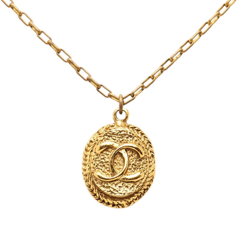 シャネル ココマーク オーバル チェーン ペンダント ネックレス ゴールド メッキ レディース CHANEL【1-0266599】