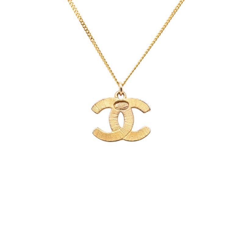 シャネル ココマーク チェーン ペンダント ネックレス 01P刻印 ゴールド メッキ ラインストーン レディース CHANEL【1-0266614】