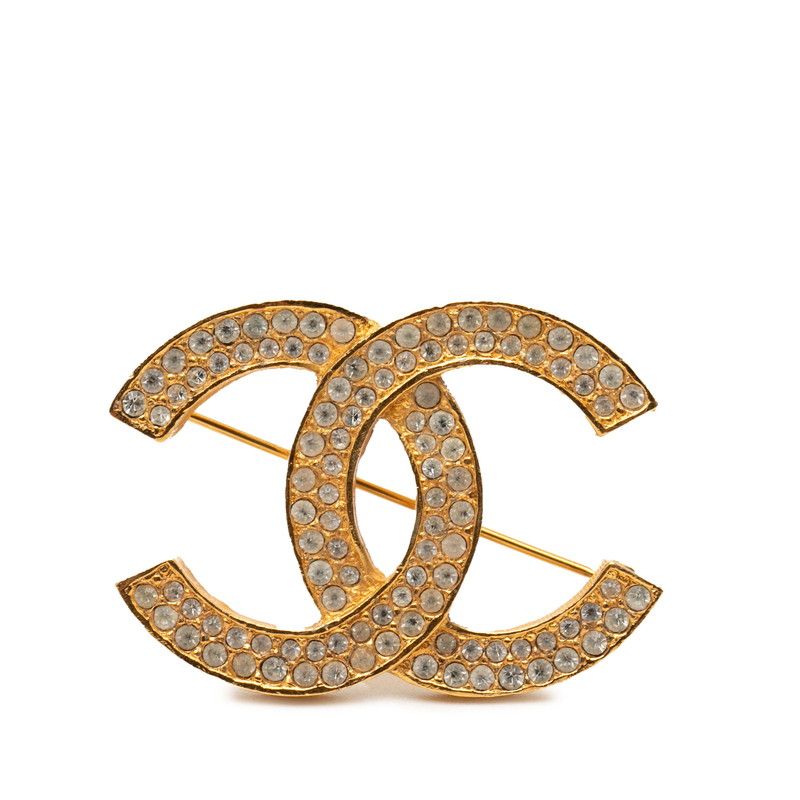 シャネル ココマーク ブローチ ゴールド メッキ ラインストーン レディース CHANEL【1-0266618】