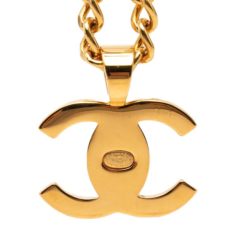 シャネル ココマーク ターンロック モチーフ ネックレス ゴールド メッキ レディース CHANEL【1-0267190】