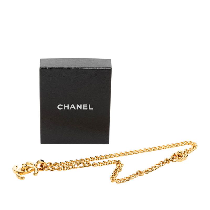 シャネル ココマーク ターンロック モチーフ ネックレス ゴールド メッキ レディース CHANEL【1-0267190】