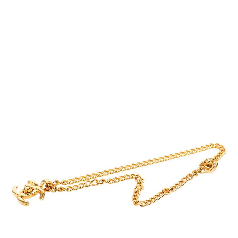 シャネル ココマーク ターンロック モチーフ ネックレス ゴールド メッキ レディース CHANEL【1-0267190】