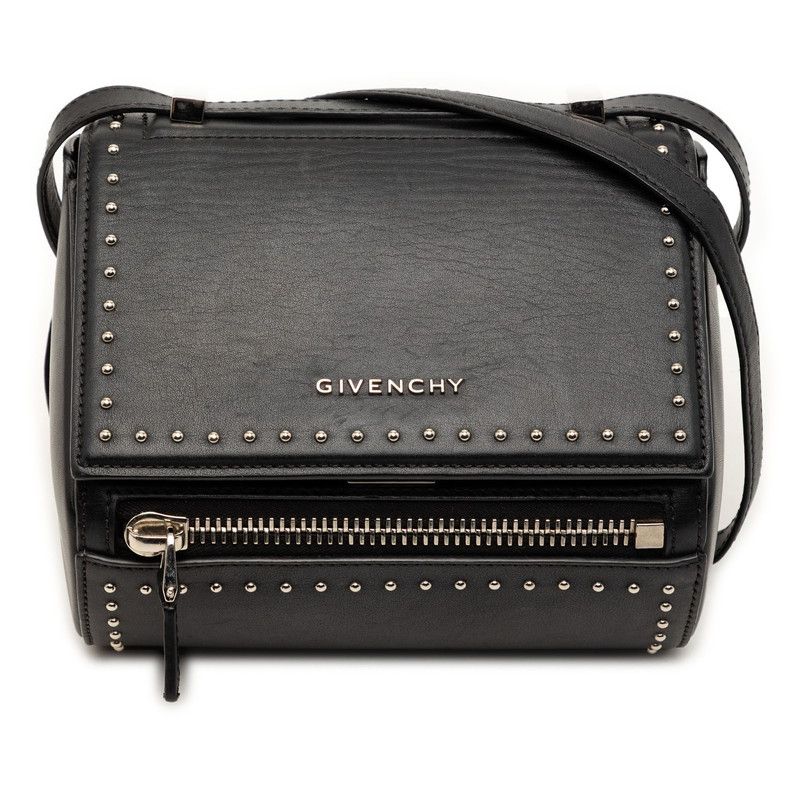ジバンシー パンドラ 斜め掛け スタッズ ショルダーバッグ ブラック レザー レディース Givenchy【1-0267213】