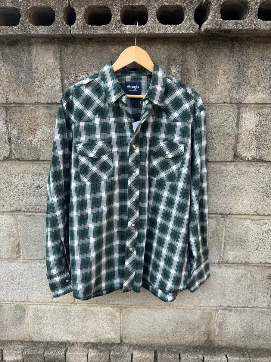 Wrangler(ラングラー) ヴィンテージ グリーン CHECK ウェスタン シャツ xl