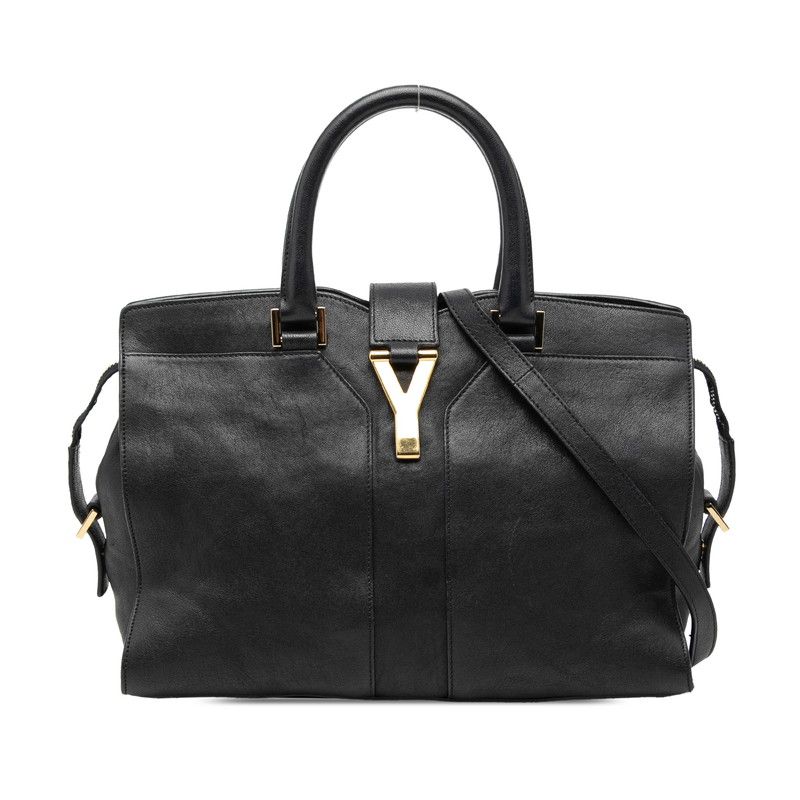 サンローラン Yライン プチカバス ハンドバッグ ショルダーバッグ 2WAY 311210 ネイビー レザー レディース SAINT LAURENT【1-0267458】