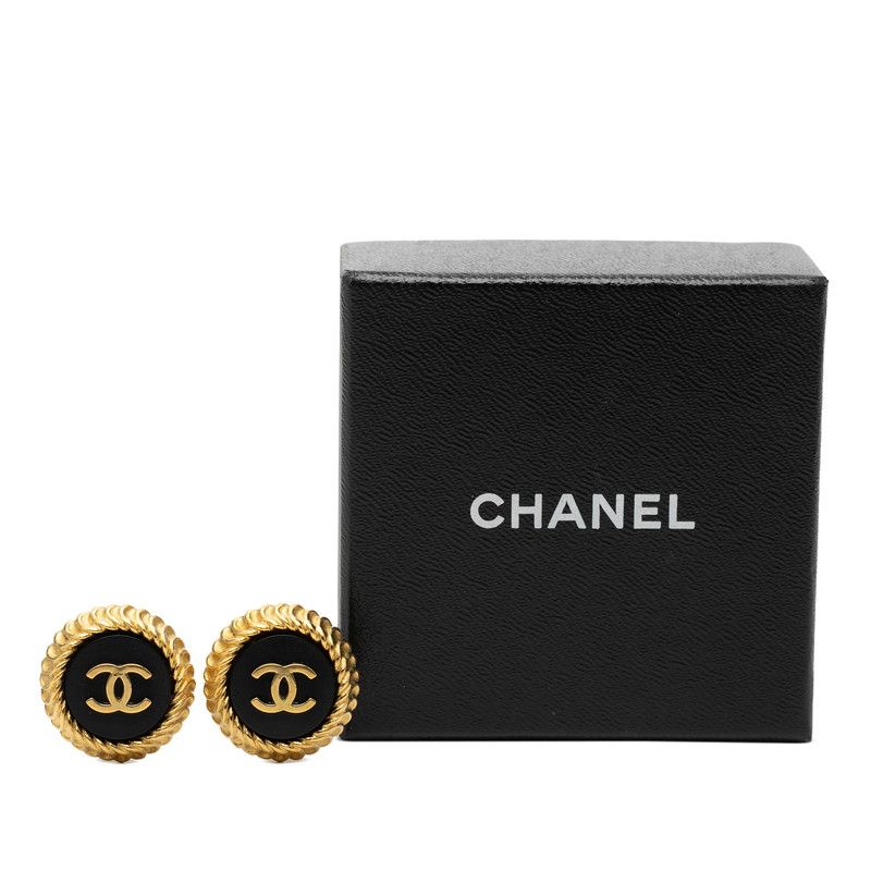 シャネル ココマーク ヴィンテージ チェーン モチーフ イヤリング 95P ゴールド ブラック メッキ レディース CHANEL【1-0267505】 シャネル ココマーク ヴィンテージ チェーン モチーフ イヤリング 95P ゴールド ブラック メッキ レディース CHANEL【1-0267505】