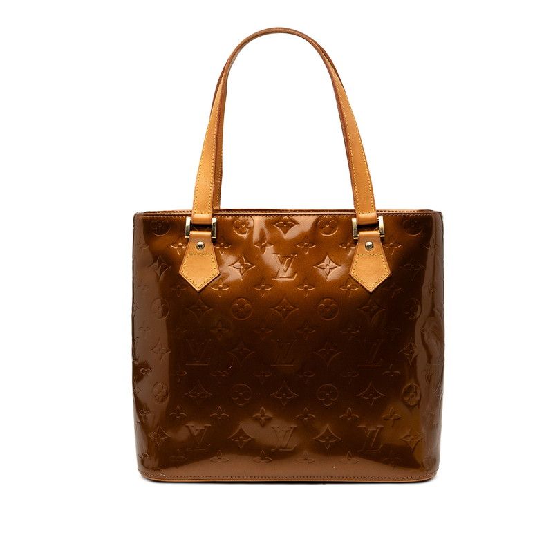 ルイ ヴィトン モノグラム ヴェルニ ヒューストン トートバッグ ハンド M91122 ブロンズ パテントレザー レディース LOUIS VUITTON【1-0267718】