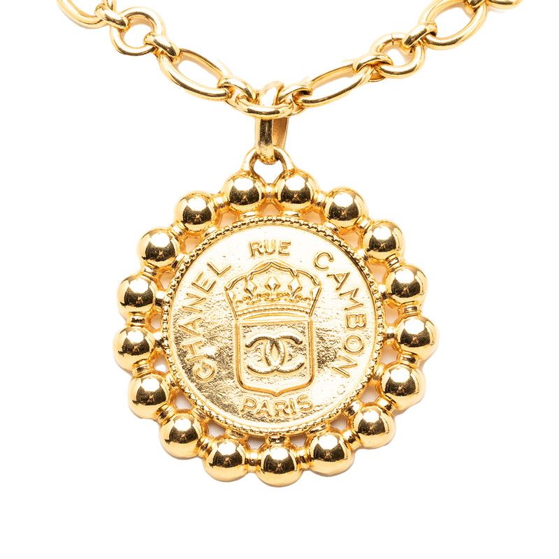 シャネル RUE CAMBON カンボン ヴィンテージ ネックレス ゴールド メッキ レディース CHANEL【1-0267732】