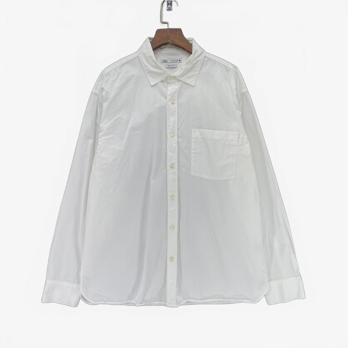 (XL) ザラ メンズ 白 長袖 シャツ