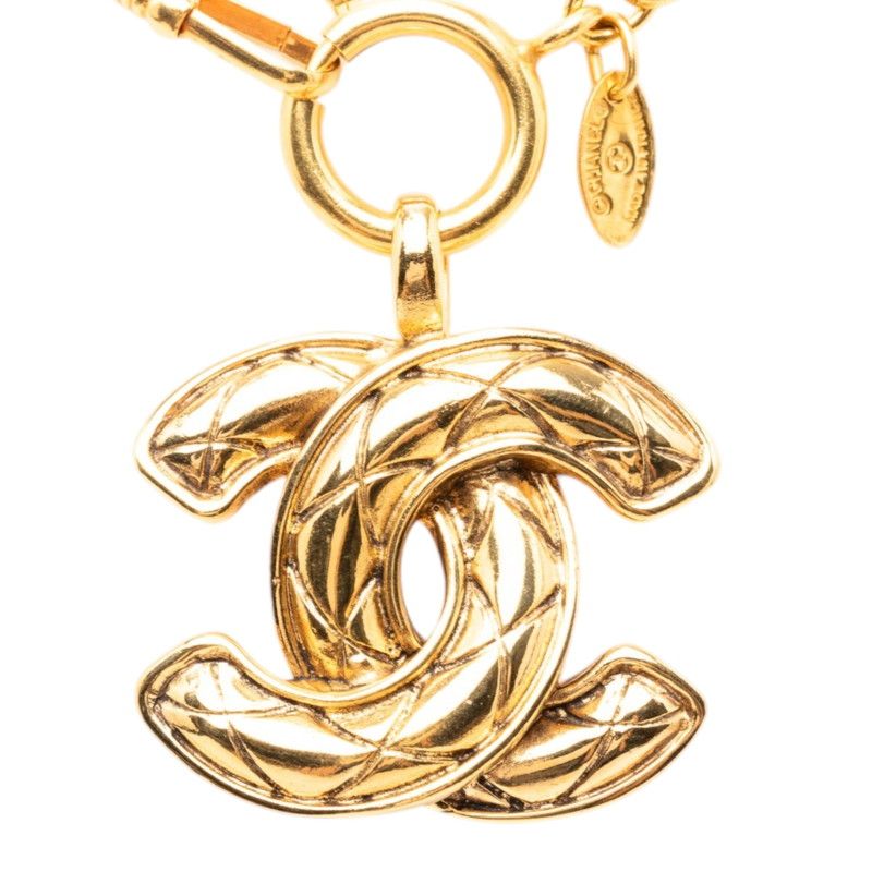 シャネル マトラッセ ココマーク チェーン ロングネックレス ゴールド メッキ レディース CHANEL【1-0267755】