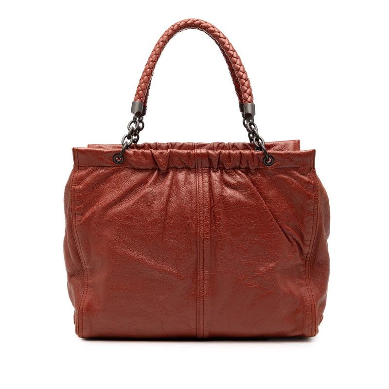 ボッテガヴェネタ イントレチャート ショルダーバッグ ブラウン レザー レディース BOTTEGAVENETA【1-0267785】