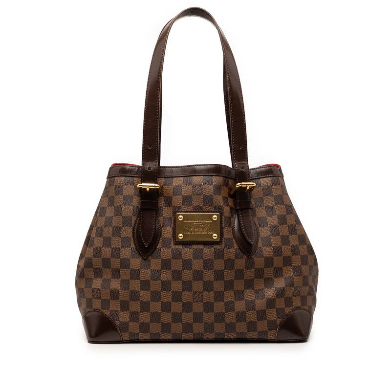 ルイ ヴィトン ダミエ ハムステッドMM ハンドバッグ ショルダーバッグ N51204 ブラウン PVC レザー レディース LOUIS VUITTON【1-0268462】