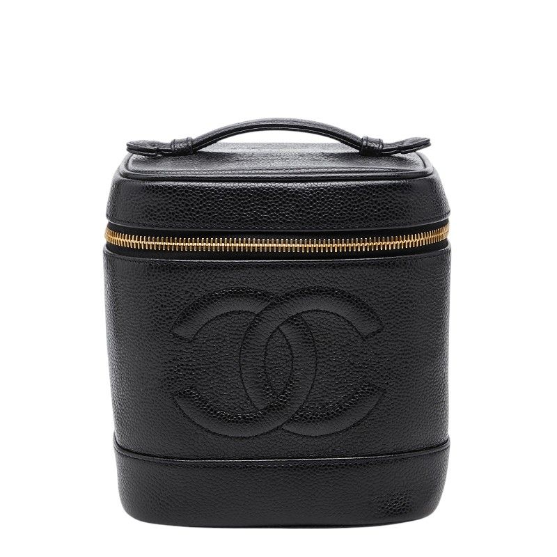 シャネル ココマーク バニティバッグ ハンドバッグ A01998 ブラック キャビアスキン レディース CHANEL【228-70368】