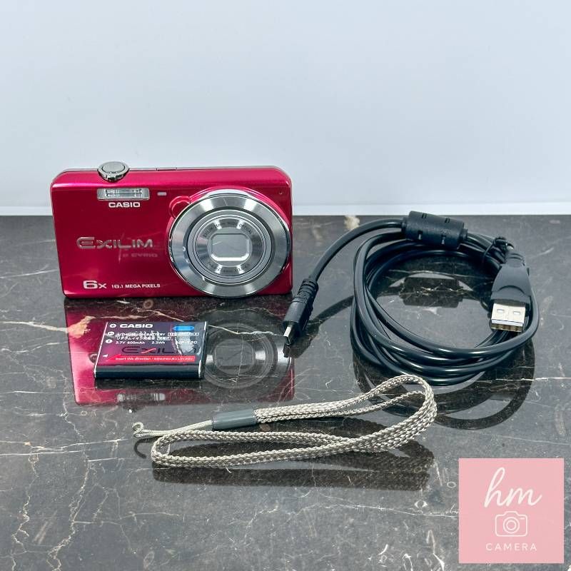 美品】CASIO EXILIM EX-ZS25 レッド 1610万画素 光学6倍ズーム 広角 