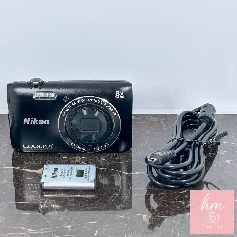 美品】Nikon COOLPIX A300 ブラック 2005万画素 光学8倍ズーム 広角 