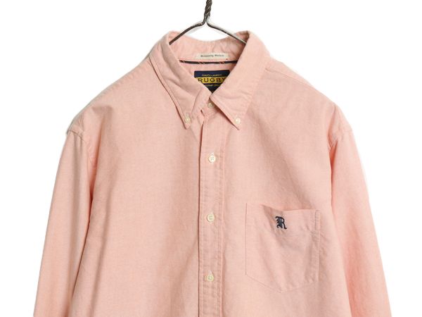 ラグビー ラルフローレン 3点留め ボタンダウン シャツ メンズ L ポロ 長袖シャツ オックスフォード コットン ワイシャツ ワンポイント BD