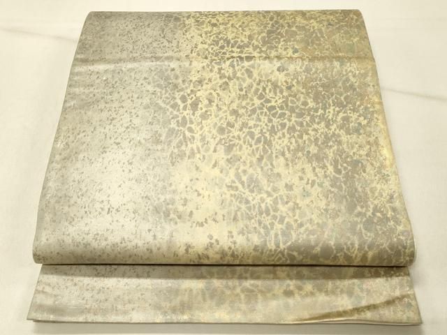 平和屋着物◎六通柄袋帯　霞文　引箔　正絹　逸品　DABE3965qp