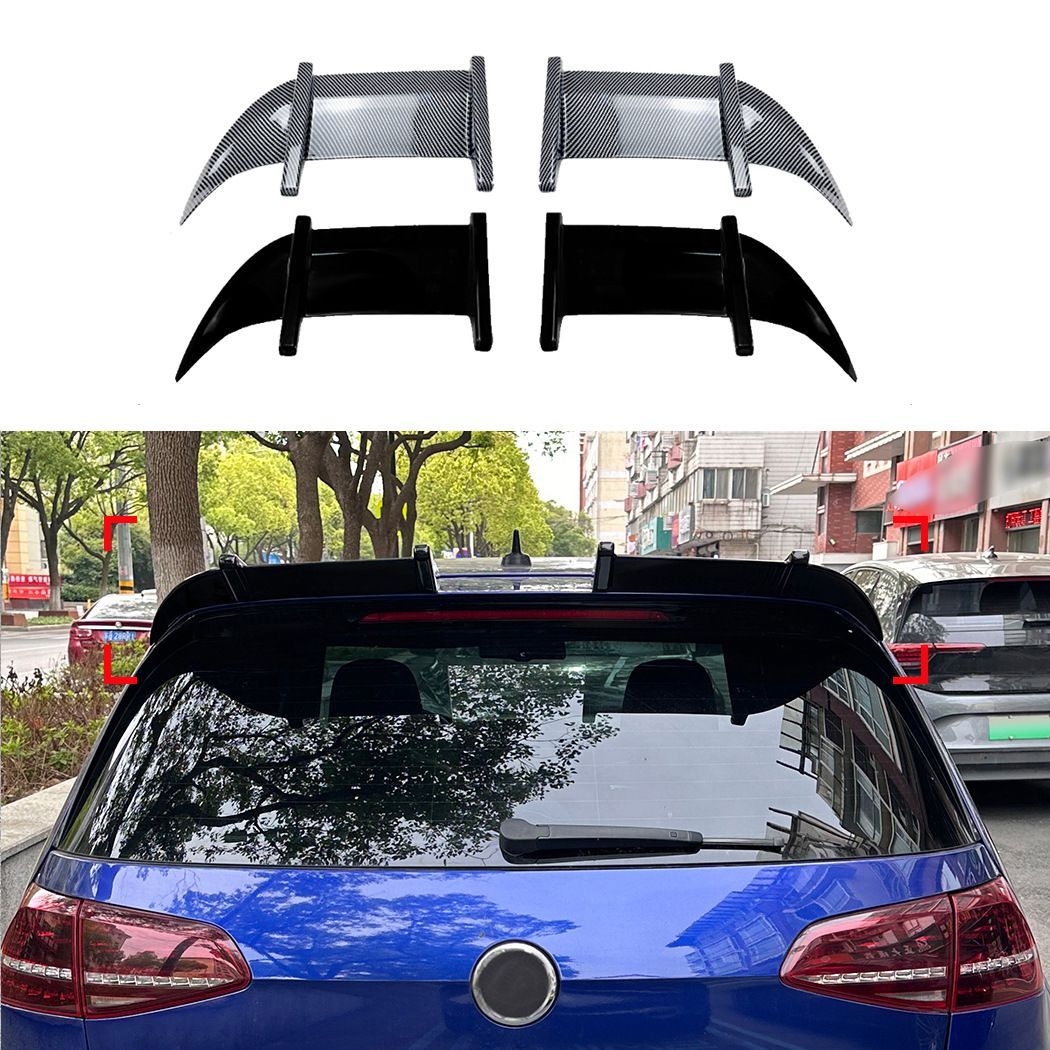 フォルクスワーゲン ゴルフ7 Volkswagen Golf MK7 7.5 GTI GTD R ルーフスポイラー リアウイング ABS製 ピアノブラック カーボン柄 外装アクセサリー 後方スタイルアップ リアビュー引き締め 立体感アップ 取付用 エアロパーツ