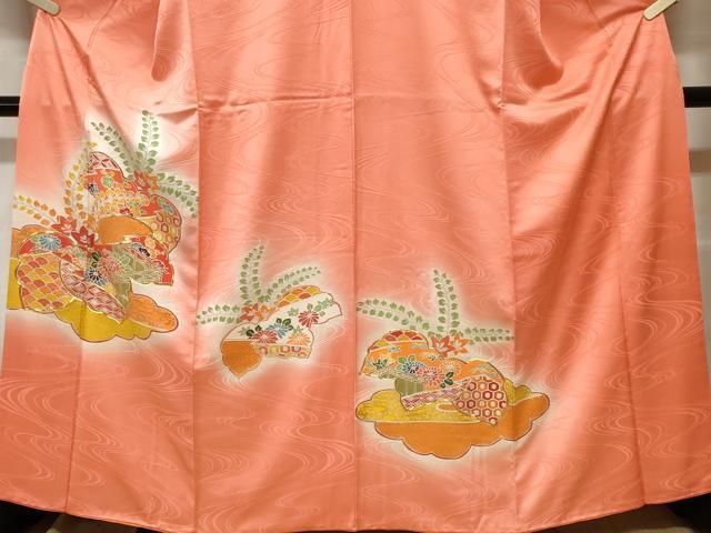 平和屋着物■訪問着　駒刺繍　桐吉祥花文　暈し染め　金銀糸　正絹　逸品　CABF9780ev｜詳細画像