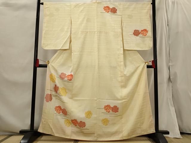 平和屋着物■訪問着　流水花文　暈し染め　金糸　金彩　正絹　逸品　AABI6542st