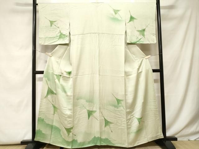 平和屋着物■訪問着　雲取り飛鶴文　暈し染め　金彩　正絹　逸品　CABF9807ev
