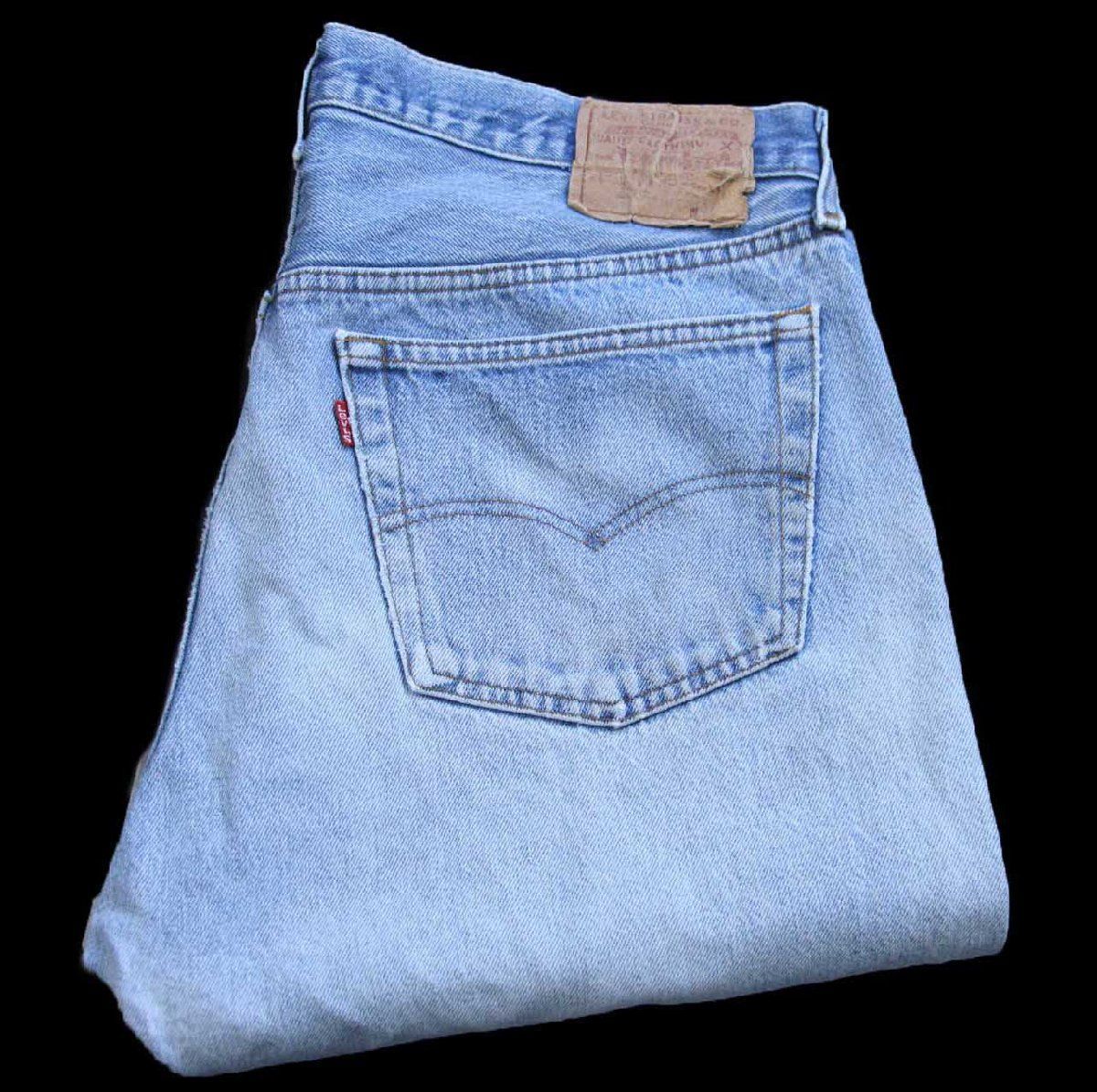 80s USA製 Levi'sリーバイス 501 ダメージ デニムパンツ W36★オールド ビンテージ ジーンズ ストレート ハチマル ボロ クラッシュ