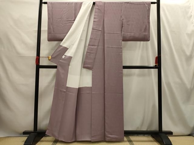 平和屋着物□上質な色無地 草花地紋 梅鼠色 正絹 逸品 AABI4018sx