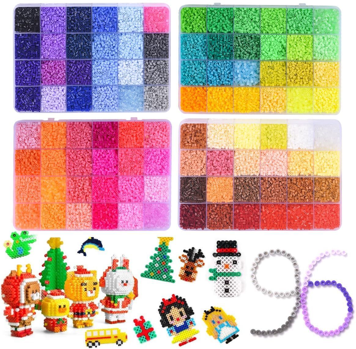 誕生日クリスマスプレゼント ハンドメイド 手芸作品づくり DIY ナノビーズ 96色 約52000 2.6mm ミニアイロンビーズ パーラー