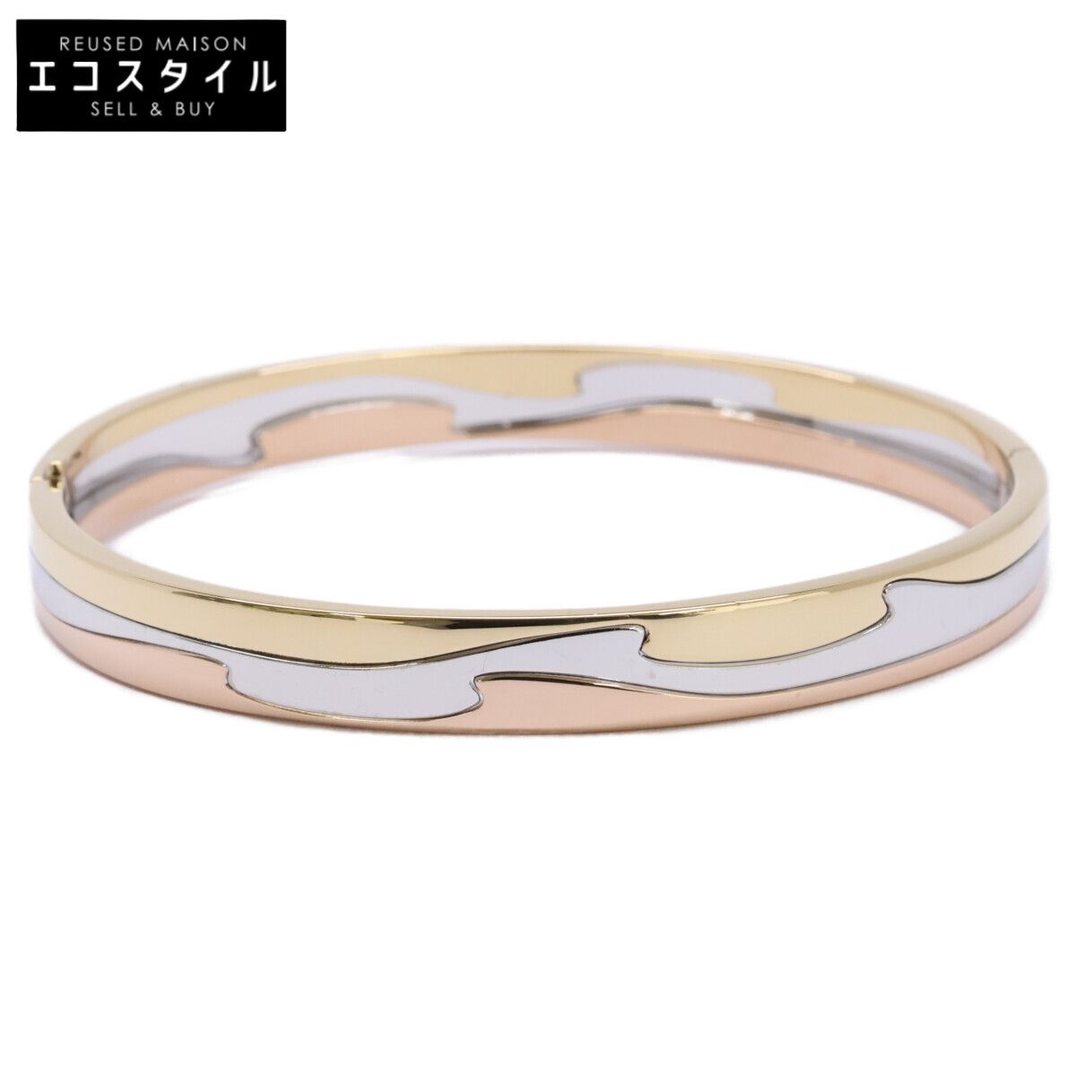 GEORG JENSEN ジョージジェンセン 仕上げ済み K18WG/PG/YG 3ﾛｳ ﾌｭｰｼﾞｮﾝ M(165mm)