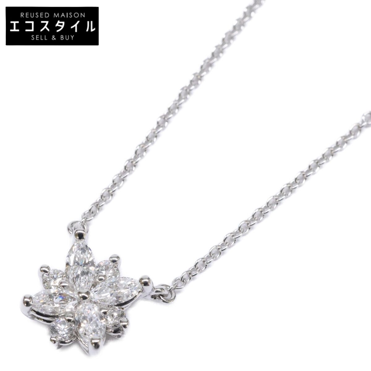 TIFFANY&Co. ティファニー 仕上げ済み Pt950 ﾀﾞｲﾔﾓﾝﾄﾞ ﾋﾞｸﾄﾘｱ ｸﾗｽﾀｰ