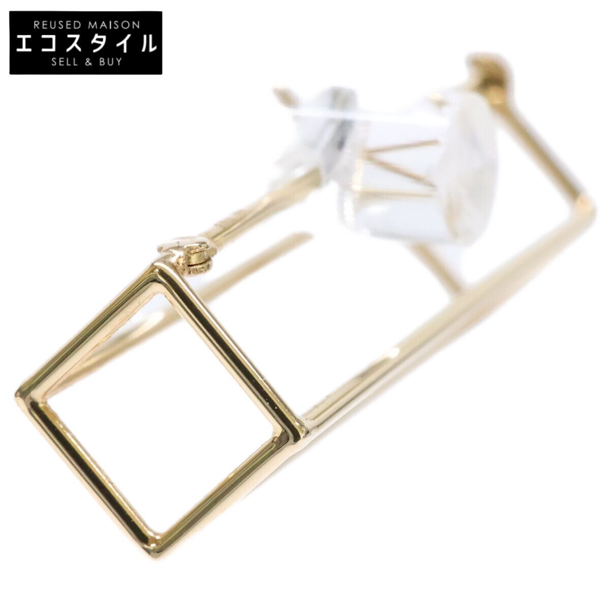 shihara シハラ 美品 750YG Rectangle Pierce 30/ﾚｸﾀﾝｸﾞﾙﾋﾟｱｽ30