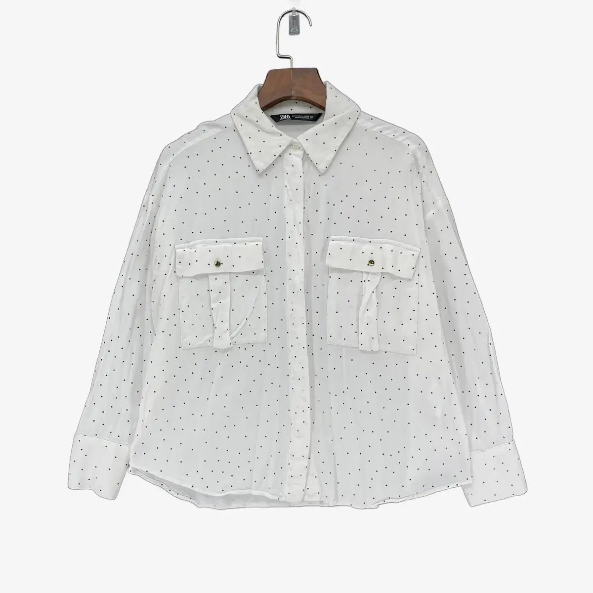 (S) ザラ レディース オーバーサイズ 長袖 シャツ