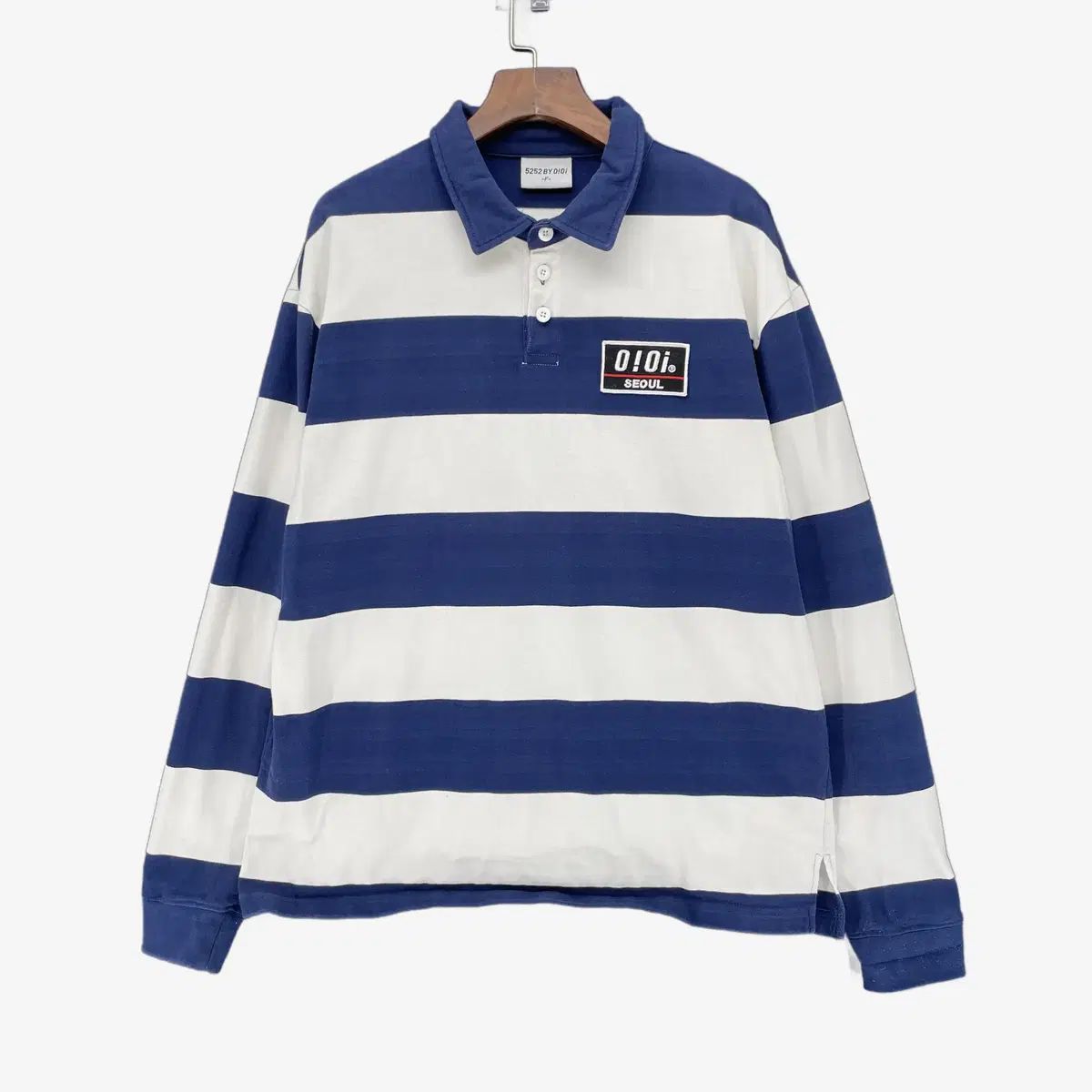 (F) O!Oiコレクション メンズ ストライプ 長袖 カラ Tシャツ