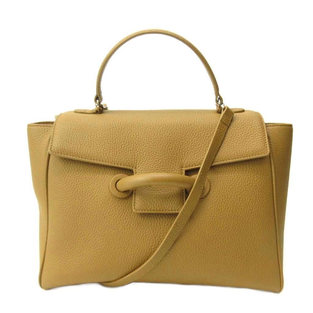 ヴァジック VASIC 美品 EVER MINI 2way ショルダーバッグ ハンド レザー 茶 ブラウン 0507