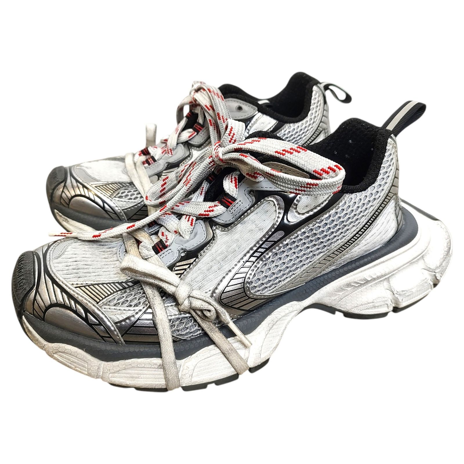 BALENCIAGA バレンシアガ XL SNEAKE ユーズド加工メッシュ ローカット シューズ スニーカー 734734 26.5 グレー メンズ