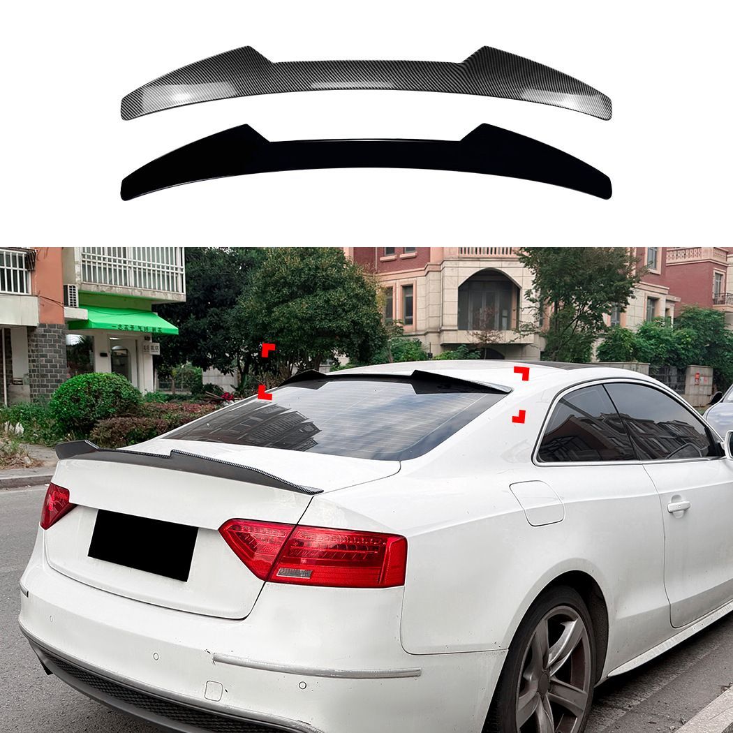Audi A5 8T Coupe (アウディ A5 8T クーペ) 2007-2016専用 ルーフスポイラー 高品質ABS製 カーボン調/ピアノブラック 選べる2色ドレスアップ効果抜群走行安定性向上スポーティなリアビュー 軽量高強度 耐候性 おすすめ 送料無料