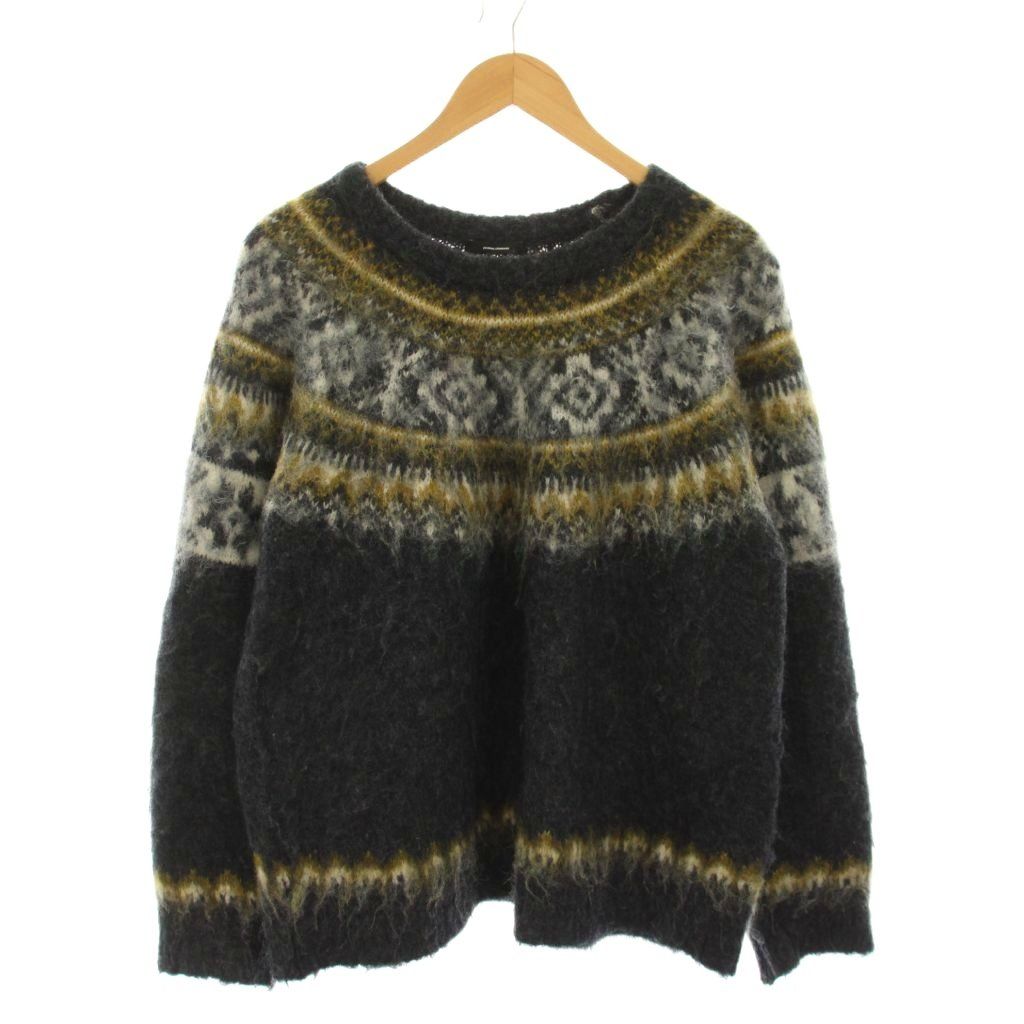 ジャーナルスタンダード JOURNAL STANDARD 24AW シャギージャガードプルオーバー ニット セーター 長袖 グレー 黒 黄色 24080400927040 /YM