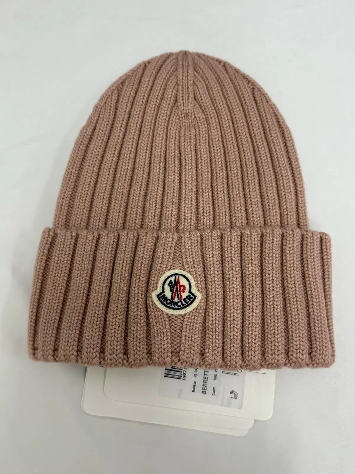 (W) MONCLER(モンクレール) リブニット ウール ビーニー ライトピンク - 22FW 新品