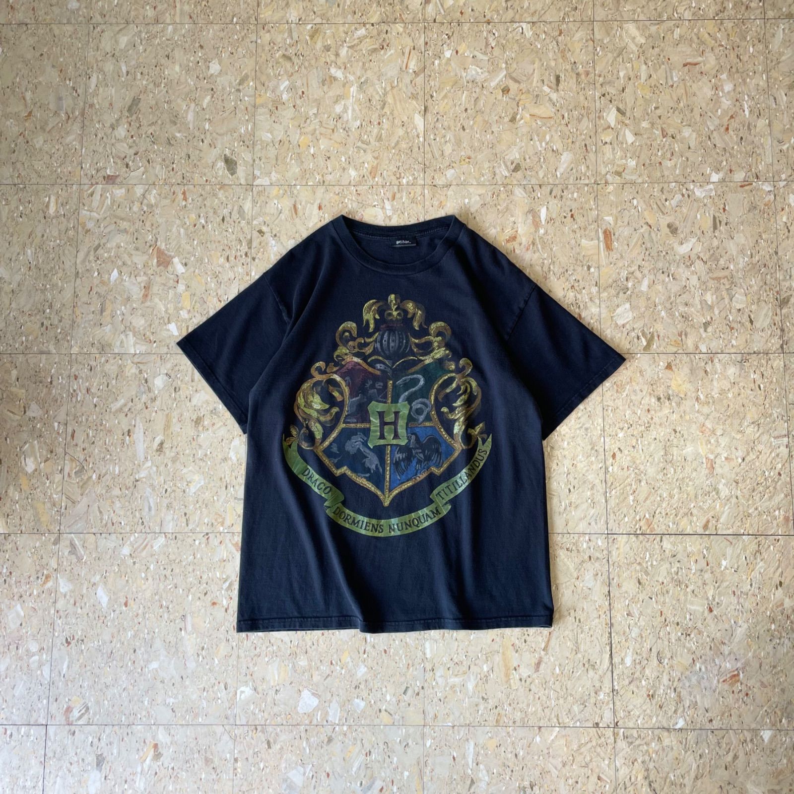 00s 【Harry Potter】 ハリーポッター ホグワーツ エンブレム Tシャツ size.L相当